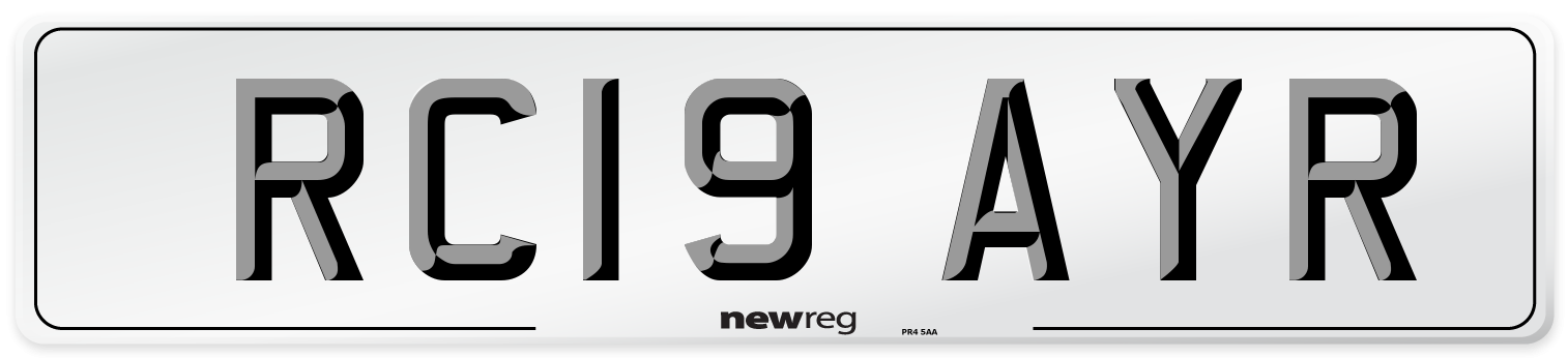 RC19 AYR Number Plate from New Reg